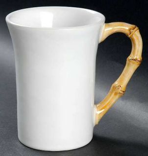 Juliska Ceramics Classic Bamboo Mug, Fine China Dinnerware   Bamboo Edge On Whit