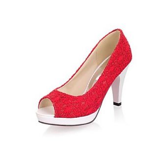 Lace Womens Cone Heel Heels Platform Peep Toe Pumps/Heels Shoes (More Colors)
