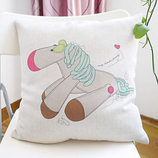 Lovely Cartoon Horse Toy Printed Decorative Pillow Cover