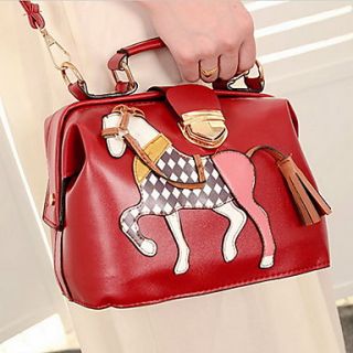 Womens Retro Simple Crossbody Bag With Horse Pattern