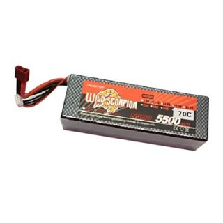 Wild Scorpion 11.1V 3S 5500mAh 70C Li Po Battery(T Plug)