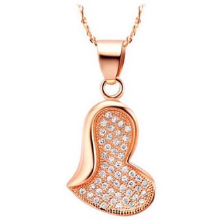 Elegant Heart Shape Womens Slivery Alloy Necklace(1 Pc)(Gold,Silver)