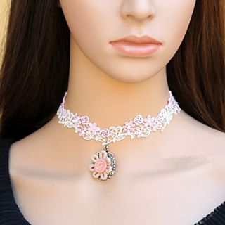 Handmade Charming Girl White Flower Lace Sweet Lolita Necklace