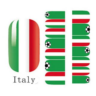 2x14PCS Italy World Cup Pattern Nail Art Stickers
