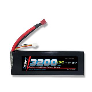 DLG 11.1V 3S 3200mAh 15C Li Po Battery(T Plug)