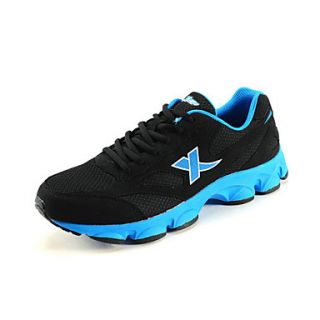 Xtep Mens Black Comfort Suede Mesh Running Shoes