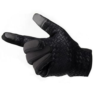 Outdoor Full Finger Screen Touching Warmer Gloves for Cycling   Black
