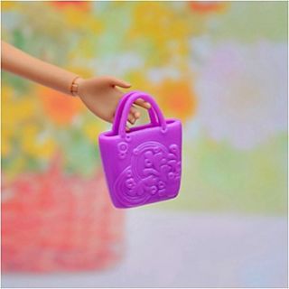 Barbie Doll Flowers Pattern Classic Purple PVC Handbag