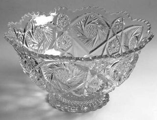 Imperial Glass Ohio Whirling Star Clear Bowl Punch   Line #500,Clear, Star Desig