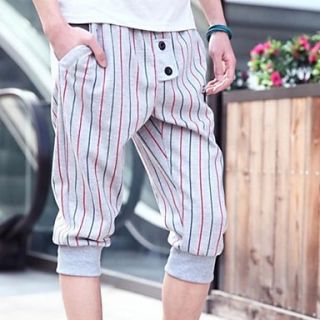 Mens England Style Casual Cropped Stripes Sports Shorts(Except Acc)