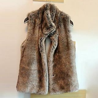 Fashion Thick Sleeveless Standing Collar Faux Fur Party/Casual Vest