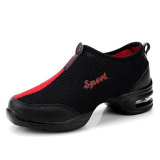 Black and Red Mesh Upper Dance Shoes Dance Sneaker for Women