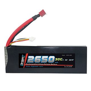 DLG 7.4V 2650mAh Li Po Battery(T Plug)