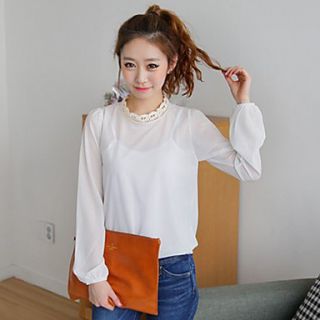 KYJ Womens Lace Collar Solid Color Shirt (More Colors)