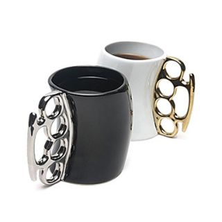 Elegant Mug with Finger Handle,Ceramic 30oz Random Color