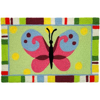 Jellybean Bold Butterfly Indoor/ Outdoor Accent Rug (19 X 29)
