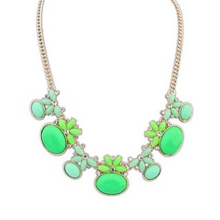 Womens European and America Sweet (Flowers) Resin Beaded Statement Necklace (More Color) (1 pc)