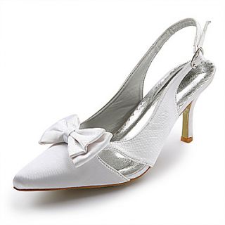 Top Quality Satin Upper High Heel Slingback Wedding Bridal Shoes.More Colors Available