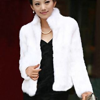 Long Sleeve Standing Faux Fur Party/Casual Jacket(More Colors)