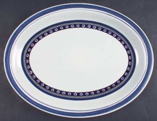 Royal Doulton Tangier 16 Oval Serving Platter, Fine China Dinnerware   Blue Ban