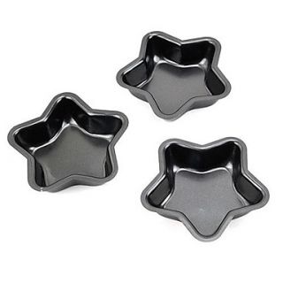 Star Shape Muffin Cupcake Pans and Tart Pans, 3 Pieces per Set, Non sticked Coated