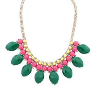 Womens European Charming Drops Layer Resin Fashion Statement Necklace(More Color) (1 pc)