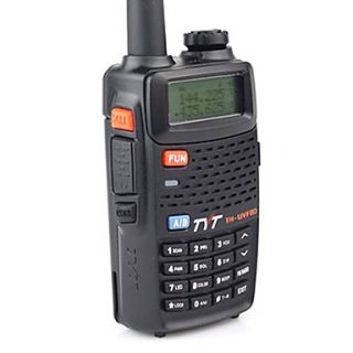 Walkie Talkie UHFVHF 400 520MHz~136 174MHz 7W 256 CH DTMF 1750Hz Tone Two Way Radio TH UVF8D Black