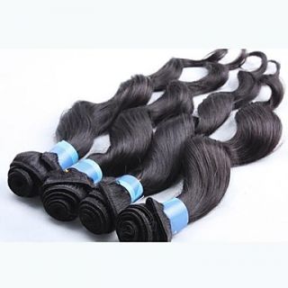 22 Inch 4Pcs Color 1B Grade 4A Indian Virgin Loose Curly Wave Human Hair Extension
