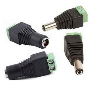 50 Pairs Male and Female 2.1x5.5mm DC Power Plug Jack Adapter Connector for CCTV