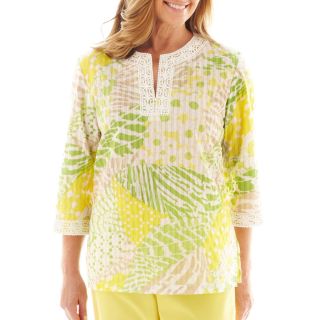 Alfred Dunner Fresh Picked Abstract Patch Print Tunic Top