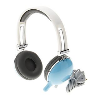 668 3.5mm Stereo High Quality On ear Headphone Headset with Mic for Computer(Blue)