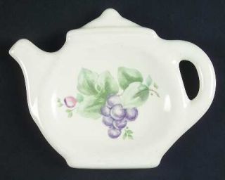 Pfaltzgraff Grapevine Tea Bag Holder, Fine China Dinnerware   Stoneware,Purple G
