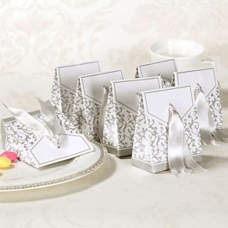 25th Anniversary Favor Box With Silver Ribbon (Set of 12)