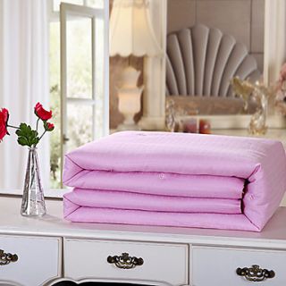 300 Thread Count Cotton and Silk Jacquard Pink Square Medium Weight Comforter