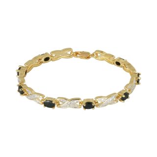 Bridge Jewelry Sapphire & Diamond Accent Tennis Bracelet