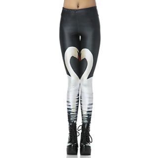 Elonbo Dependence Of The Swan Style Digital Painting Tight Women Leggings