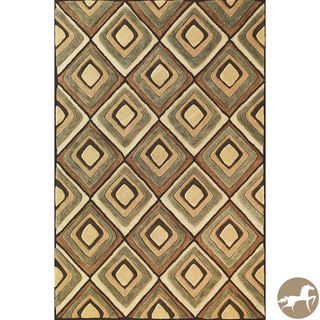 Hand tufted Christopher Knight Home Beige Diamonds Area Rug (79 X 99)