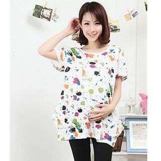 Maternity Short Sleeve Print Cotton T shirt