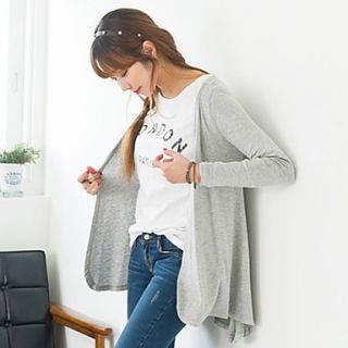 [Pashong] Womens Basic Cotton Cardigan with Ruffle Swing (More Colors)
