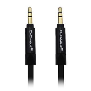 C Cable AUX 3.5mm M/M Audio Cable Black Flat Type (0.75M)