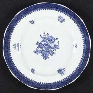 Wedgwood Springfield Dinner Plate, Fine China Dinnerware   Blue Band, Blue Cente