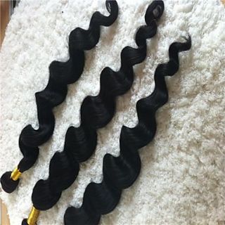 18 Inch Indian Loose Wave Weft 100% Virgin Remy Human Hair Extensions 3Pcs