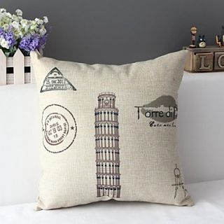 Classic Minimalist the Leaning Tower of Pisa Decorative Pillow Cover