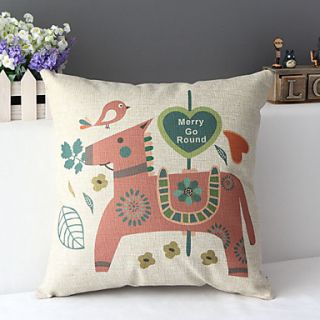 Super Cute Merry Go Round in Cartoon Style Decorative Pillow Cover