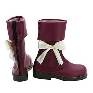 Touhou Project Alice Dark Red PU Leather Cosplay Boots