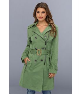 G.E.T. Zipper Trench Womens Coat (Green)