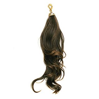 Dark Brown Long Wavy Synthetic Ribbon Tied Ponytail Hair Extensions