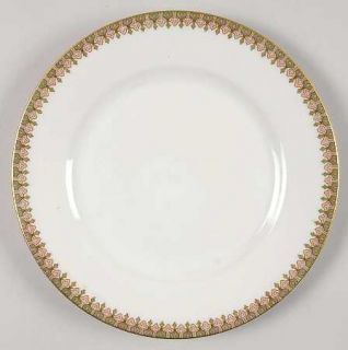 Willaim Guerin Gue76 Salad Plate, Fine China Dinnerware   Green And Pink      Bo