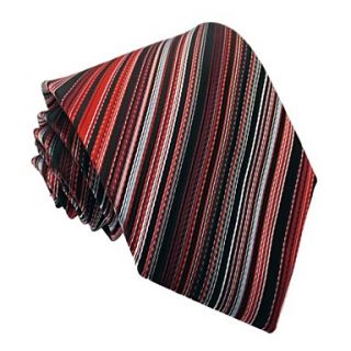 Mens Italy Style Popular Fashion Black Business Leisure Colourful Striped Microfibre Necktie