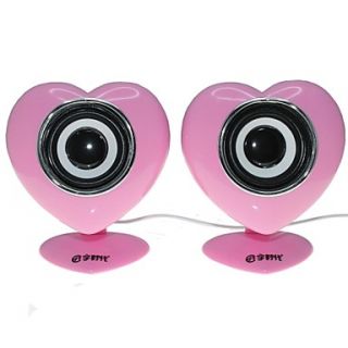 Music E 12 High Quality Stereo USB 2.0Multimedia Speaker (Pink)